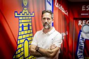 Abel Segovia durante su presentación como nuevo entrenador del Numancia.