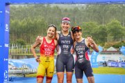Marina Muñoz en el pódium de la prueba Mundial celebrada en Pontevedra.
