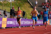 Jaime Sancho durante la semifinal del Europeo de los 200 metros.