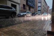 Una fuerte tormenta en Soria capital en mayo de este año.