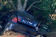 Estado en el que ha quedado el vehículo tras chocar contra el árbol.