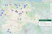 Mapa de incendios forestales en Castilla y León a las 18.00 horas del 20 de septiembre.