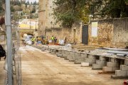 Obras en el aparcamiento de Doctrina.