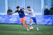 Imagen del partido entre Almazán y Tordesillas en el campo de La Arboleda.