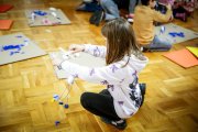 Los más pequeños han podido participar en el taller ‘Un invierno tejido’.