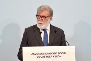 Intervención del presidente de la CEOE Santiago Aparicio tras la firma de los acuerdos adoptados tras la reunión del Consejo del Diálogo Social.