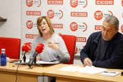 Amor Pérez, de CCOO,  y Pablo Soria, de UGT.
