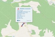 Aviso de la DGT sobre el tramo de carretera afectado por inundación.
