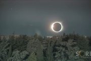 Recreación del eclipse de agosto en la campaña publicitaria del Ayuntamiento de Soria.
