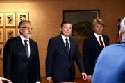 Carlos Pollán, Alfonso Fernández Mañueco y Carlos Martínez, en el debate de este jueves.