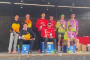 Los duatletas del club soriano en lo alto del pódium.