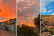 La luz del atardecer tiñe de naranja el cielo de Caracena mientras el paisaje del cañón revela uno de los rincones más espectaculares y desconocidos de Soria