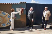 Un momento de la inauguración del mural.