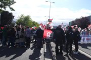Concentración y huelga de 24 horas de la plantilla de Teleperformance en Ponferrada.
