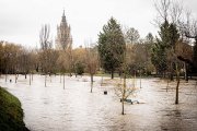 Río Ucero desbordado en El Burgo.