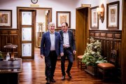 Antón y Serrano nada más finalizar la reunión.