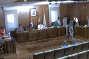Momento en el que los concejales del PP de Almazán abandonan el pleno.
