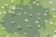 Mapa con la previsión del cielo este 15 de junio en la franja horaria de las 18 horas.
