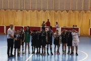 El equipo soriano celebrando el título.