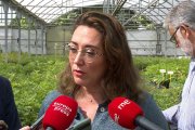 María González Corral atiende a los medios tras visitar el Vivero Forestal Central.