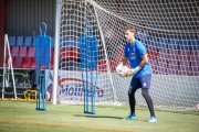 Guillermo Súnico durante el primer entrenamiento del equipo.