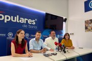 Izquierdo, Jiménez, Hernando y Rubio, en la sede del PP de Soria.