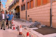 Visita a las obras de pavimentación del Casco Viejo de Soria.