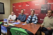 De izquierda a derecha Jesús Aguarón, Manu Salvador, David Peláez y Herminio Carazo, en la presentación de la marcha.