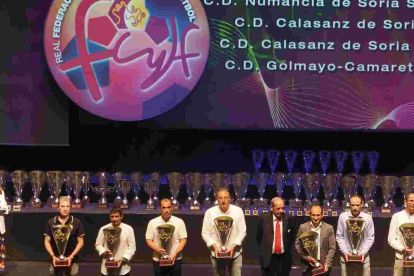Los campeones del fútbol soriano fueron reconocidos en Valladolid por la Federación de Castilla y León.