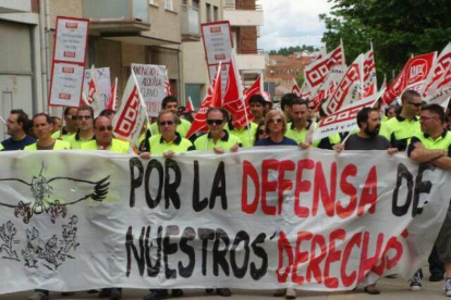 Manifestación de trabajadores de Torraspapel.