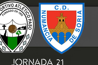 Cartel de Footballclub anunciando el partido del Numancia en La Palma.
