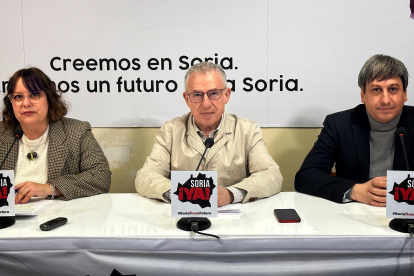 Los procuradores de Soria Ya Vanesa García, Ángel Ceña y Antonio Palomar.