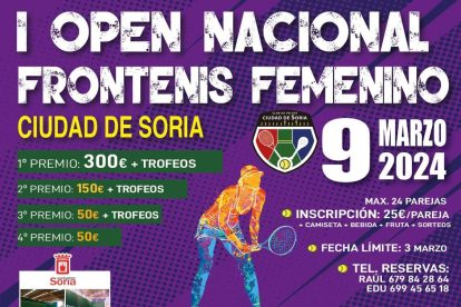 Cartel de Campeonato de frontenis de este fin de semana en La Juventud.