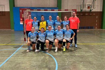 El Balonmano Ágreda durante su estreno liguero el pasado fin de semana.