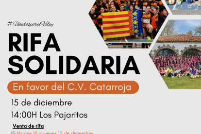 Cartel de la rifa solidaria.