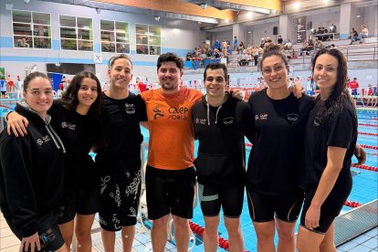 Los integrantes del CD Acuático Soriano que compitieron en Zamora.
