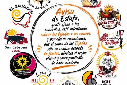 Logotipo de las Cuadrillas con la advertencia.