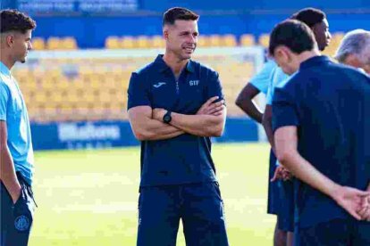 Manu del Moral cumple su segunda temporada como entrenador del Getafe B.