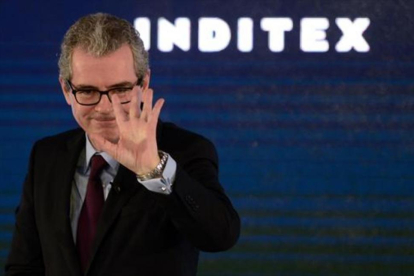 El presidente de Inditex, Pablo Isla, en la presentación de los resultados del 2016, el pasado 15 de marzo.-AFP / MIGUEL RIOPA