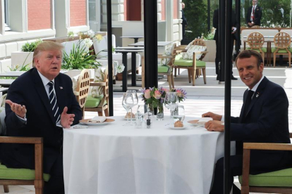 Macron y Trump almuerzan en Biarritz.-EFE/EPA/LUDOVIC MARIN / POOL MAXPPP OUT