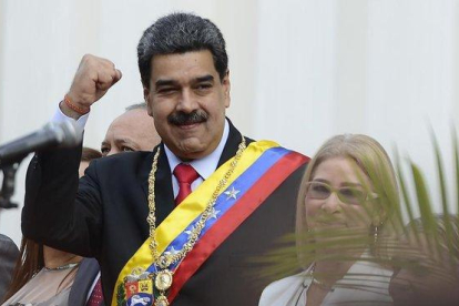 Nicolás Maduro, presidente de Venezuela, este domingo.-AP / MATIAS DELACROIX