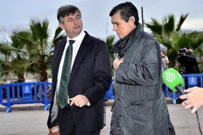 Jaume Matas a su llegada a la cuarta jornada del juicio por el 'caso Nóos'.-EFE / ATIENZA