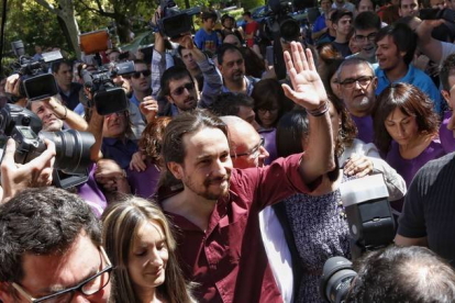 El líder de Podemos, Pablo Iglesias, este viernes en Valencia.-Foto: MIGUEL LORENZO