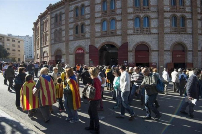 Fachada del Tarraco Arena de Tarragona, durante una asamblea de la ANC, en abril del 2014.-JOAN REVILLAS