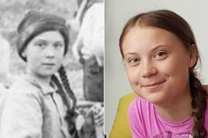 Una foto del archivo de la Universidad de Washington muestra a una chica con un asombroso parecido a la activista sueca Greta Thunberg.-