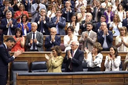 El candidato del PSOE, Pedro Sánchez, en el debate de investidura.-DAVID CASTRO