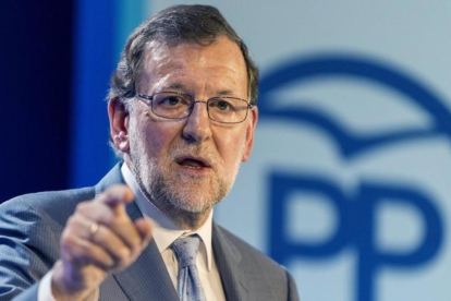 Rajoy, este jueves, en el acto del PP en Palma de Mallorca.-EFE / CATI CLADERA