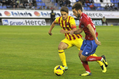 Miguel Palanca durante el encuentro del pasado sábado ante el Barça B. / DIEGO MAYOR-