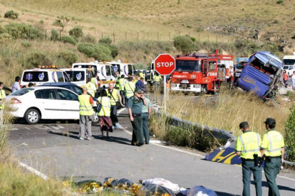 Imagen del accidente en Tornadizos (Ávila). / ICAL-