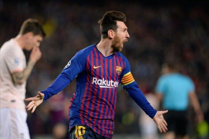 Messi marcó dos de los tres goles del Barça.-